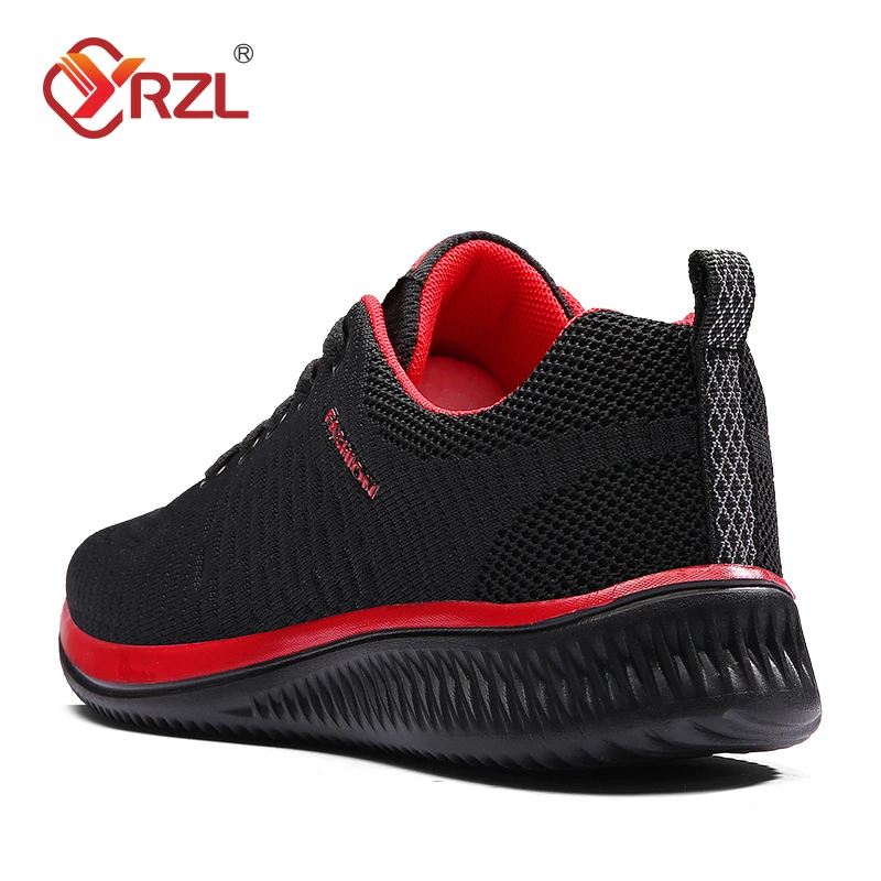 حذاء رياضي كلاسيكي للرجال من YRZL، حذاء رياضي مريح وجيد التهوية للرجال، مقاس كبير، حذاء جري أسود خفيف الوزن #3