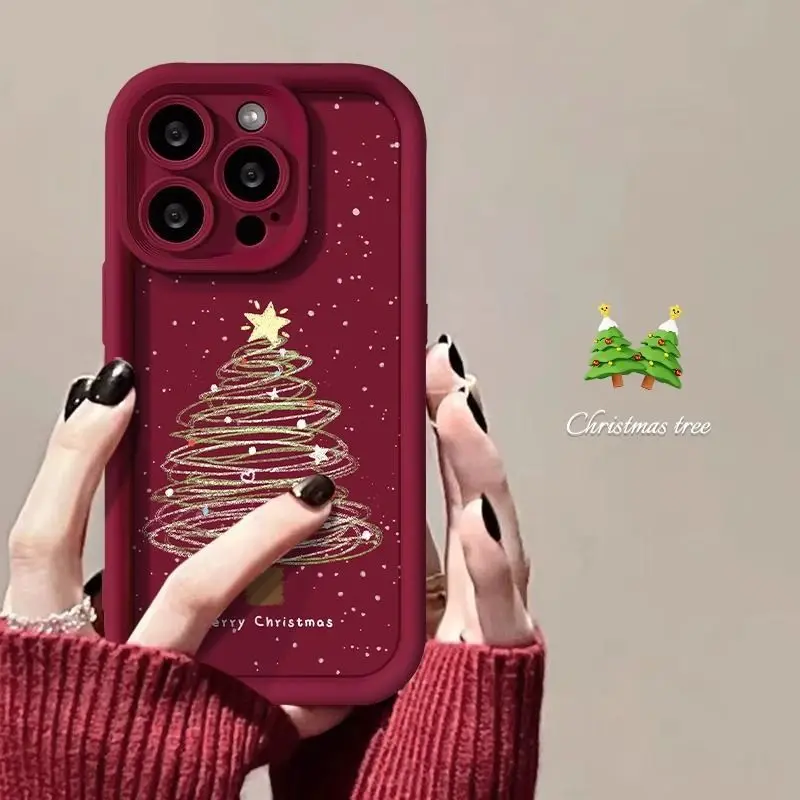 Cute Christmas Tree Pattern Phone Case For Xiaomi Redmi Note 13 12s 12 11 10 9s 9 8 7 Pro Plus 4G 5G Soft TPU Back Cover