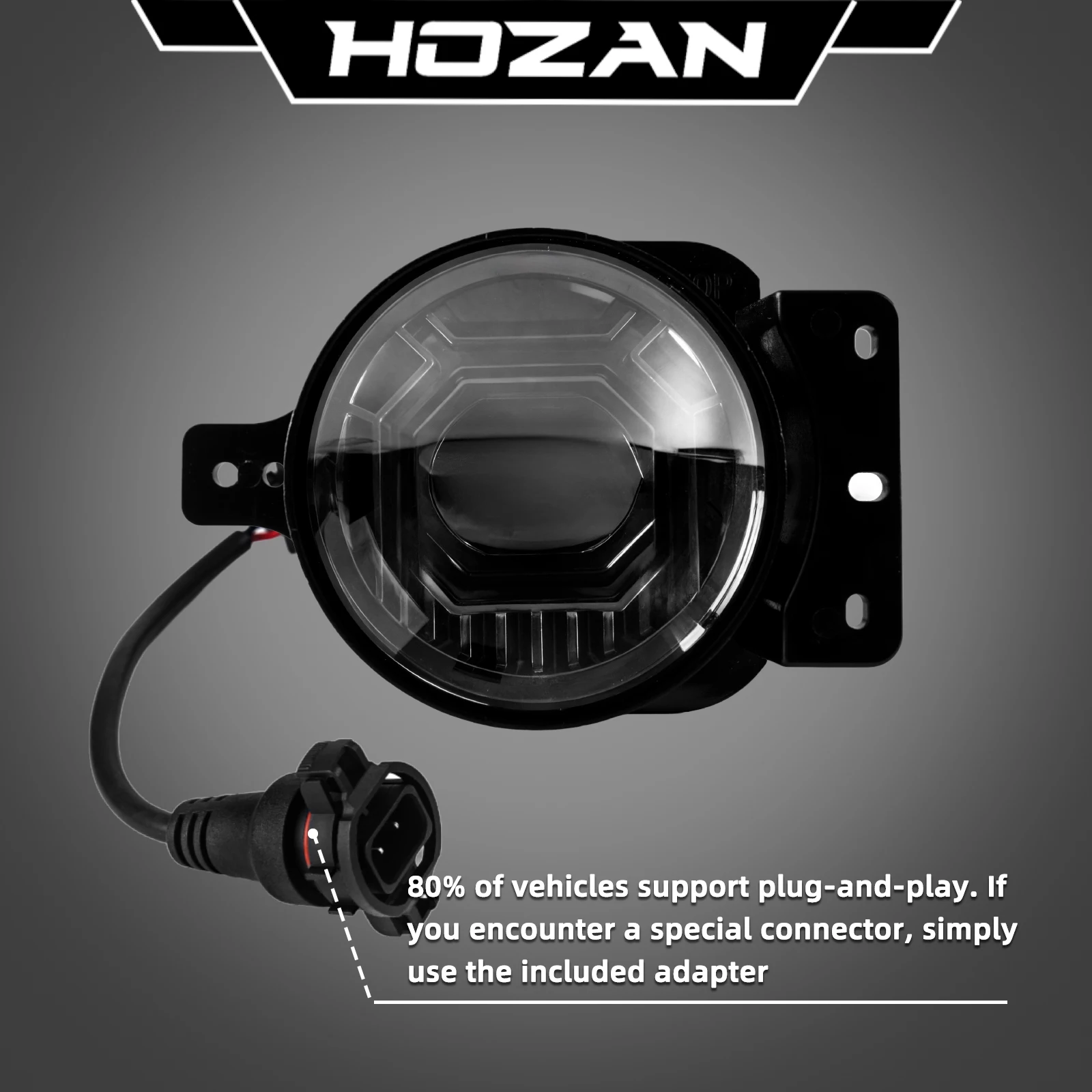 HOZAN 4 Inch Switchable White & Yellow LED Fog Lights for Jeep Wrangler JL, 2Pcs Offroad Driving Lamp