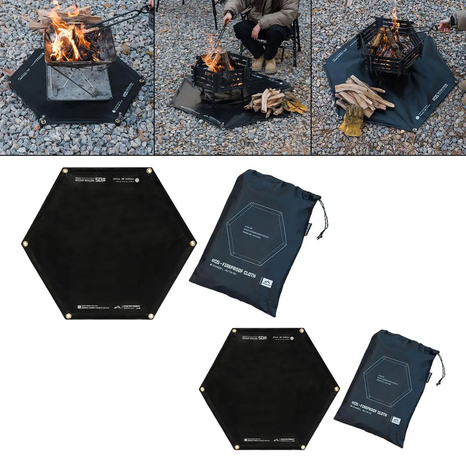 

Fireproof Mat Versatile Camping Fire Pit Mat for Floor Outdoor Barbecue