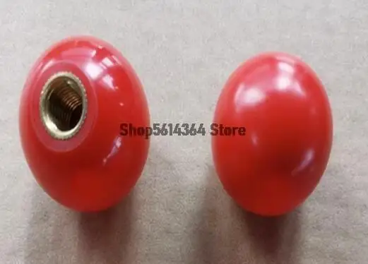 Red Plastic Round Handle Ball Knob M10 Threaded 40mm Dia Machine Tools 5Pcs