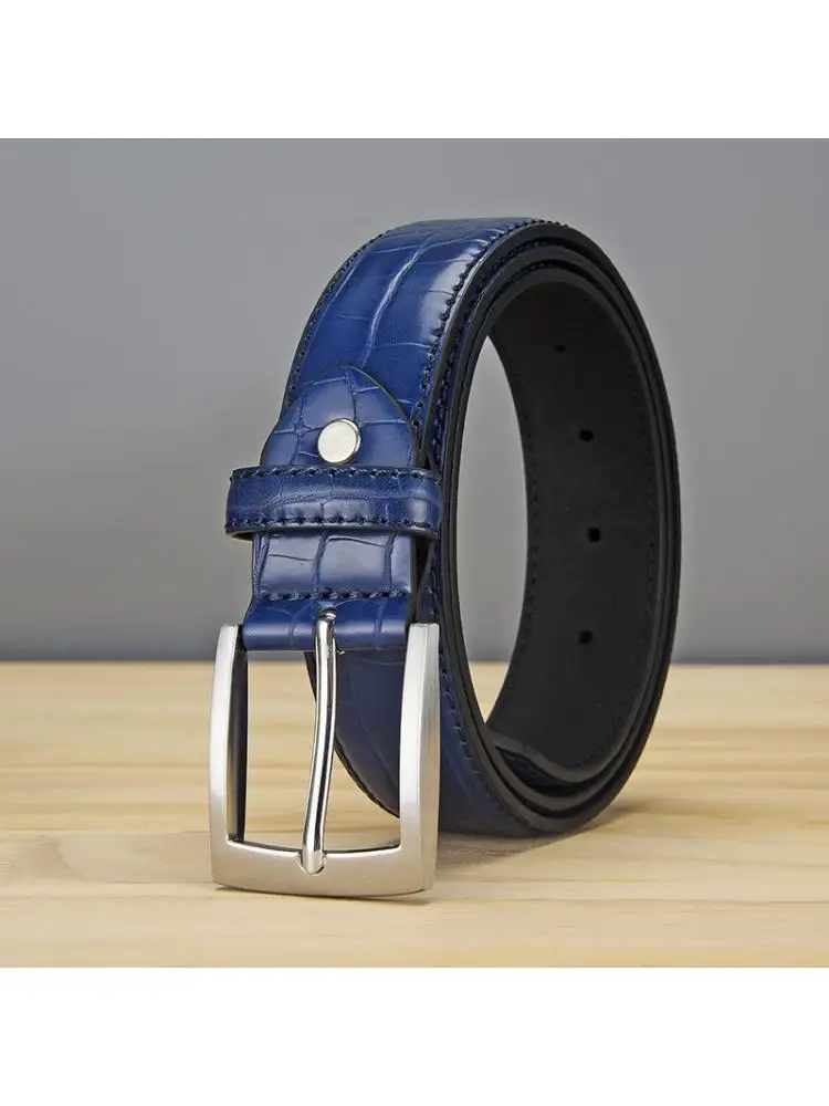 3.5CM X 100 X 110 X 120 X 130CM Men Belt Fashion Trend Jeans Wear Send Imitation Alligator Husband Father First Choice PULeather