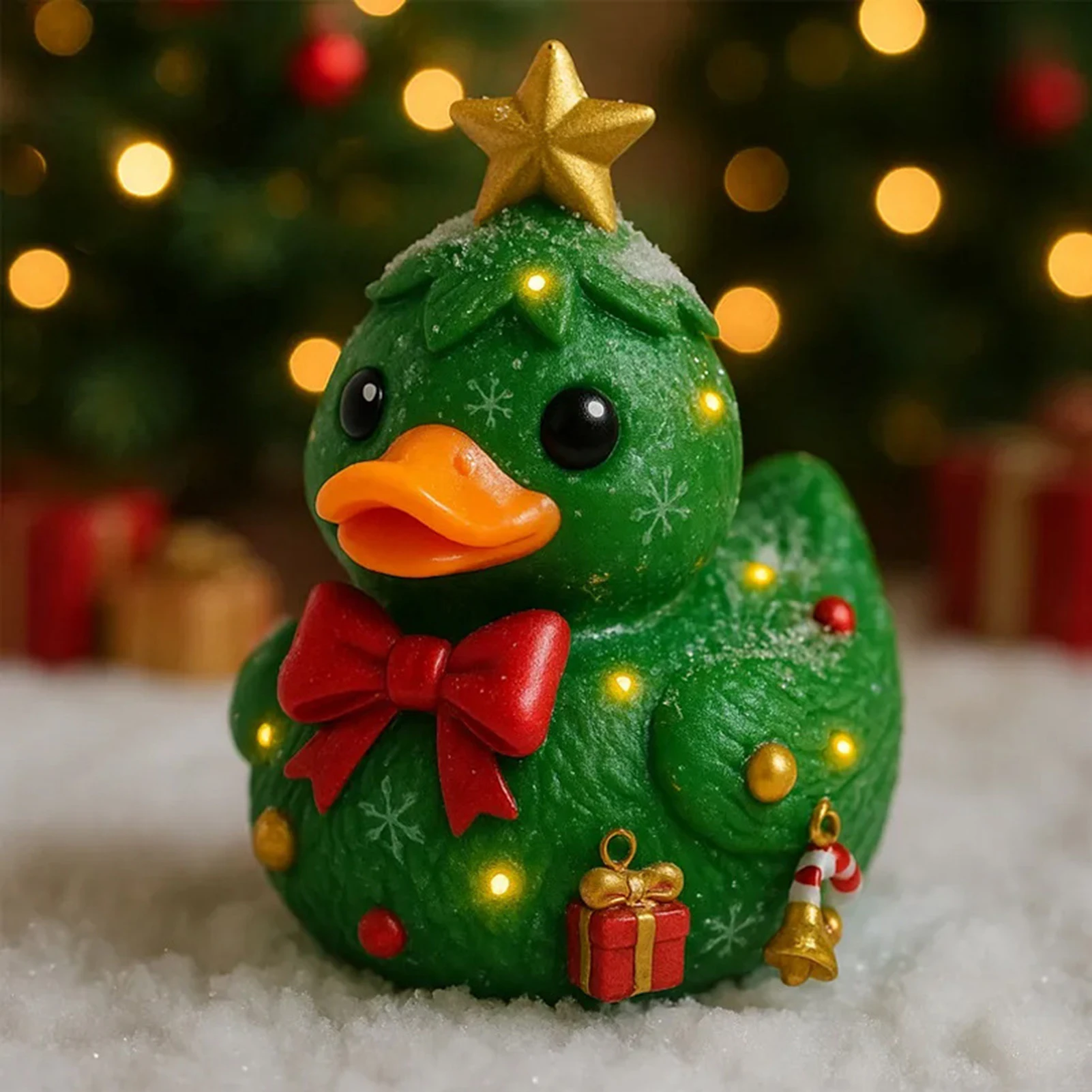 

Creative Christmas Cute Duck Ornaments Xmas Festive Home Party Decoration Resin Lovely Gift For Home Office Tabletop Ornament