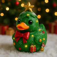 Creative Christmas Cute Duck Ornaments Xmas Festive Home Party Decoration Resin Lovely Gift For Home Office Tabletop Ornament