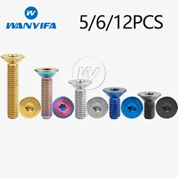 Wanyifa Titanium Ti Bolts  M5 x 10 12 15 20 25 30 35mm  Allen Key Flat Countersunk Head Screw Bolt 5/6/12pcs/lot