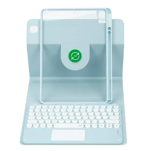 Imagen 2 del producto Funda con teclado acrílico de rotación 360 para Samsung Galaxy Tab S10 Lite S10 FE S9 FE S9 Tab S6 Lite A8 A9 Plus con ranura para lápiz