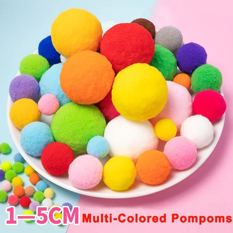 Mini Fluffy Soft Pom Poms para crianças, Pompons sortidos, bola de pele, artesanato DIY, decoração criativa, 8mm, 10mm, 15mm, 20mm, 25mm, 30mm,