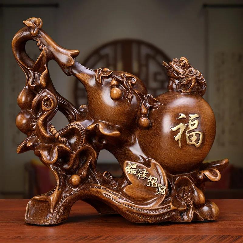 

Large Lucky Gourd Decoration Home Accessories Living Room Wine Cabinet Decoration Ornaments Crafts Chinese Porch Bogu Shelf