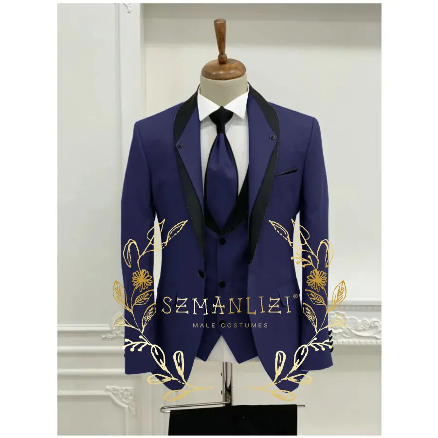 2025 White Men's Suit Groom Wedding Tuxedos Jacket Pants Vest 3-piece Set Slim Fit Male Party Groomsmen Formal Best Man Blazer