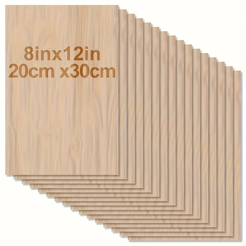 4/8/12/24/48 pieces of wood for crafts - 20*30 cm - 2 mm thick plywood with smooth surface - laser cut square panels