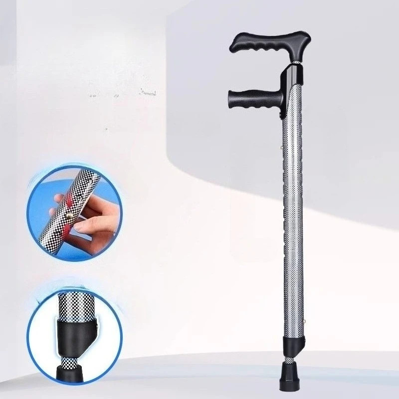 Ergonomic Non-Slip Handles with Elbow Support Lightweight Telescopic Medical Crutches Adjustable Forearm Crutches for Adults
