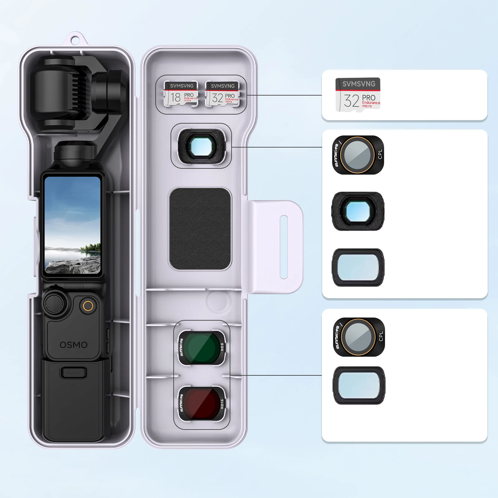 Für DJI Osmo Pocket 4 3 Hartschalenkoffer Vollständiger Schutz mit Objektivschutz Schnellverschluss-Klappdesign für Vlog-Zubehör – Detail 4