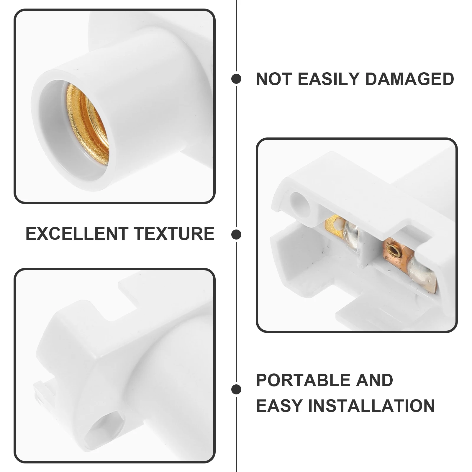 E12 Lamp Holder Female Socket Light Bulb Base Surface Mounted Copper Sockets Heat Resistant for Pendant Lamps Metal