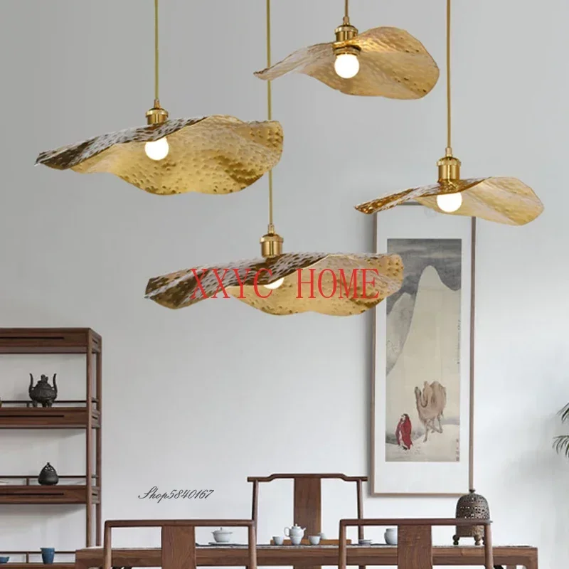 

Lotus Pendant Lights Nordic Copper Ceiling Hanging Lamps for Living Room Dining Room Decor Restaurant Loft Led Hanglamp