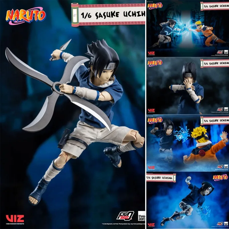 Naruto Naruto Sasuke Uchiha Original Threezero FigZero 1/6 PVC 16CM Anime Figure PVC Mode Statue Collection Boxed Toys Gift