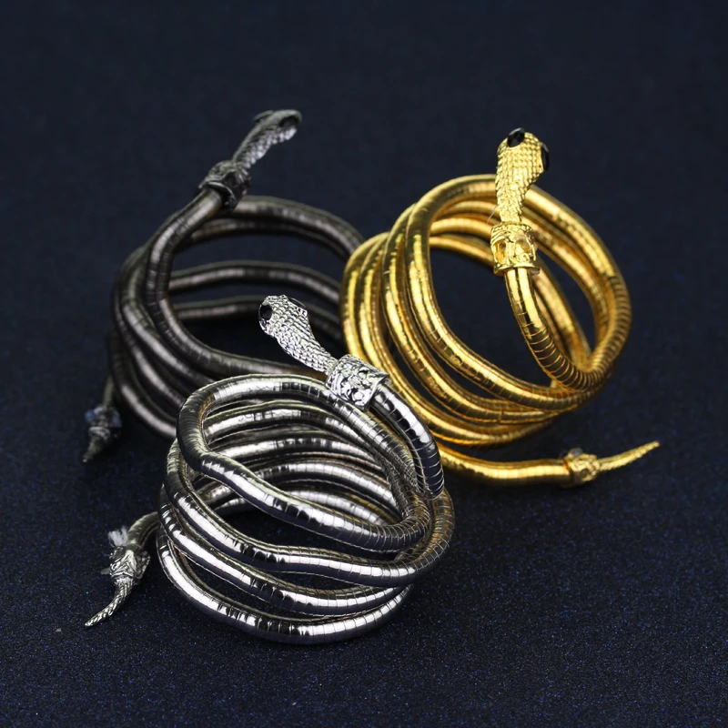Pulsera elástica gruesa curvada de la ciudad del instrumento Mortal de hueso para mujer, brazalete de serpiente y serpiente, joyería de Cosplay de película