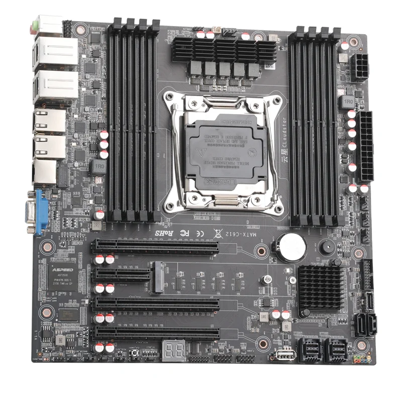 C612 Motherboard,8 Memory DIMM Slots+4 PCle slots + BMC + multiple USB interfaces