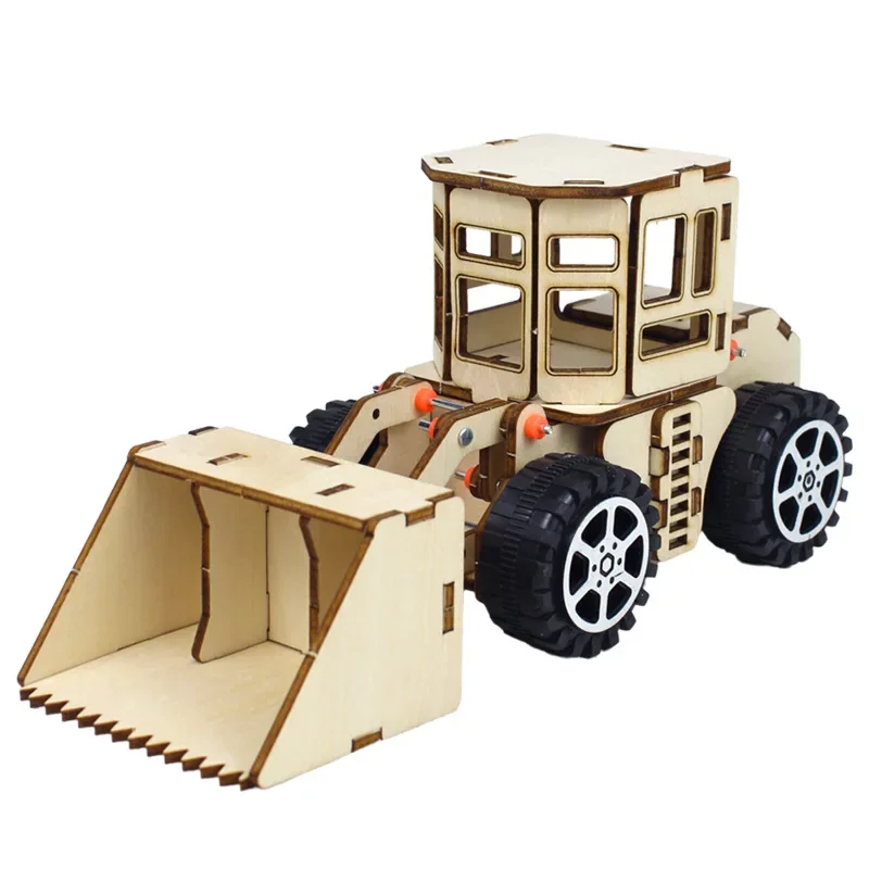 DIY Loader Bulldozer Model Kit Kids Handmade Assembly Science Experiment Toy for Mechanical Principle Educational STEM Learning