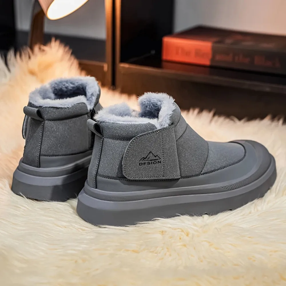 Casual Sports Shoes, Men's Winter Plush Warm Snow Boots, Fashionable Snow Boots, Thick-soled Board Shoes, Men's Shoes