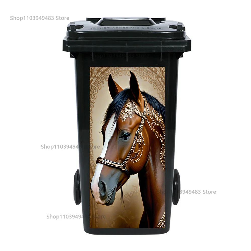Animal Insect Fox Horse Self-adhesive Dustbin Stickers Recycling Eco-friendly Wheelie Bin Sticker Renovation Cover Decal Mural