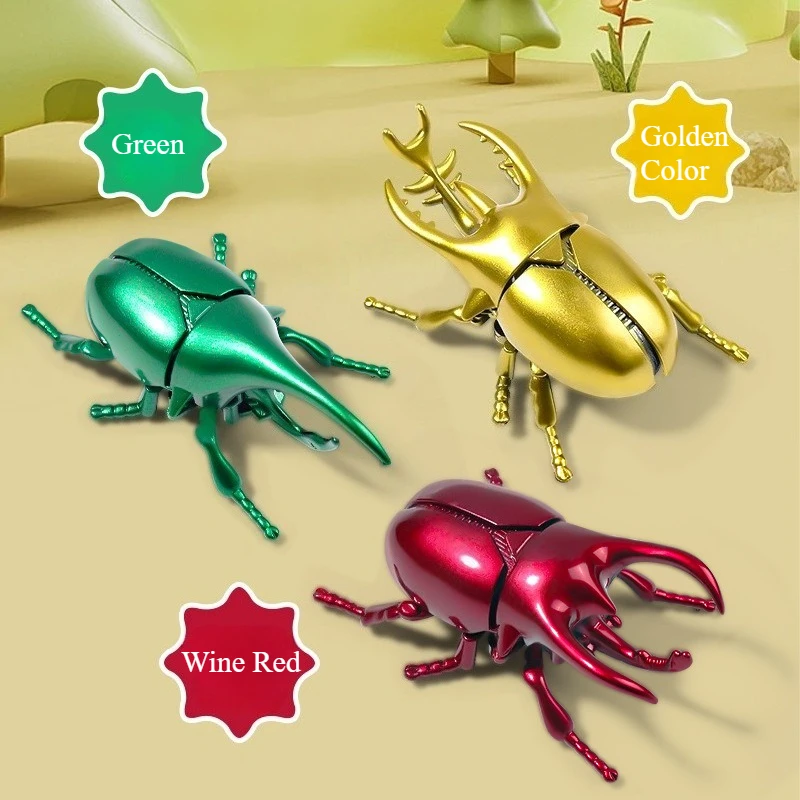 ゼンマイカブトムシ子供のおもちゃゼンマイカブトムシのおもちゃ子供のためのシミュレーションスカラベカブトムシ巻き付け這う昆虫モデルおもちゃ