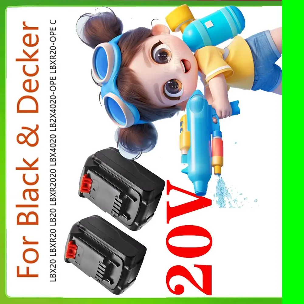 

20V 8000mAh For BLACK & DECKER Li-ion Replacement LBXR20 Battery LB20 Power Tool Rechargeable LB2X4020-OPE LST220 Battery