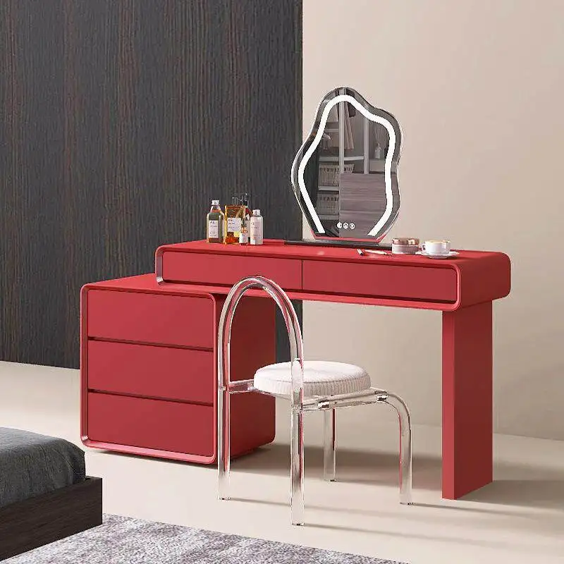Painted Italian minimalist style bedroom storage light luxury cosmetic table storage cabinet, desk integrated
