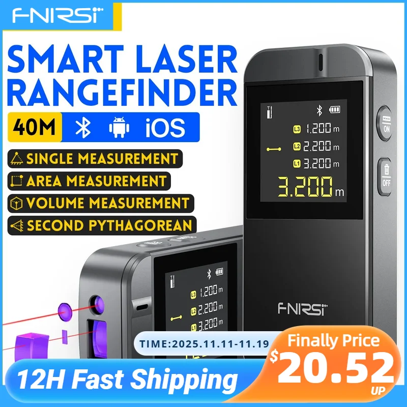 FNIRSI IR40 Smart Laser Rangefinder 40M Laser Tape Measure Digital Distance Meter Metro Laser Digital Accurate APP To Draw