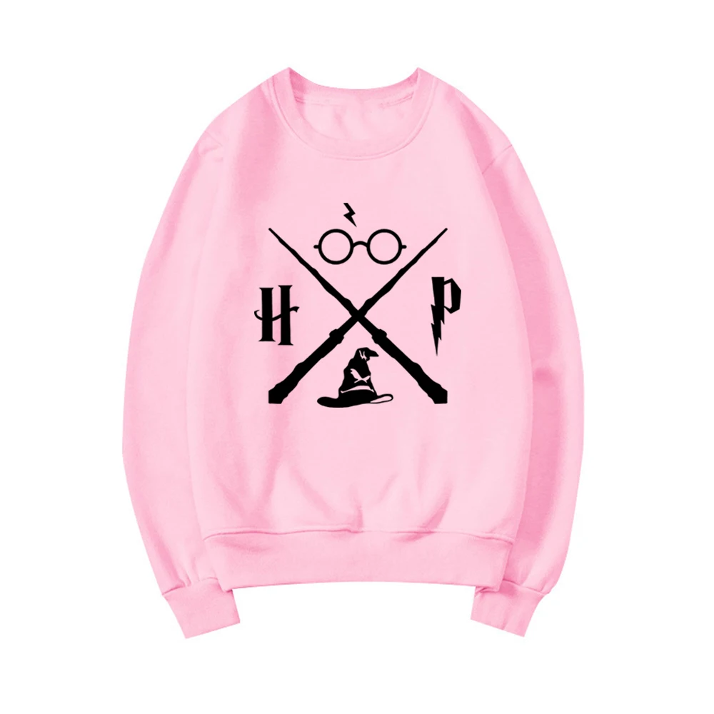 Wizard Hat Sweatshirt Wizard Wand Hoodie HP Pullovers Long Sleeve Unisex Graphic Hoodies Magic School Sweatshirts Streetwear Top