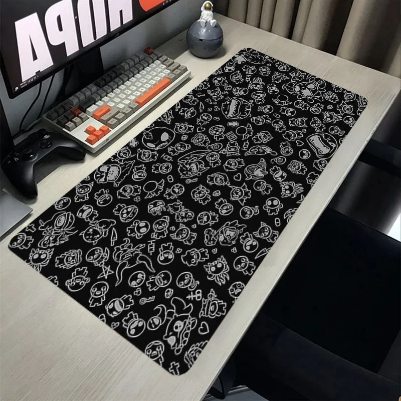 

Cute Anime Mouse Pad Black Computer Desk Mat Mouse Mats Gamer Keyboard Mat XL Stitched Edge Mousepad Cabinet Pc Gaming Accessoy