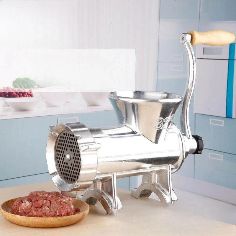 For Large Meat Grinder No. 32 Multifunctional Aluminum Alloy Household Hand Electric Stainless Steel Color Grinder