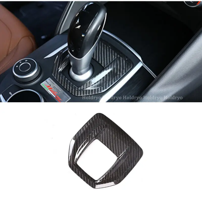 

Dry Carbon Fiber Gear Shift Panel Trim Cover For Alfa Romeo Giulia Stelvio 17-19