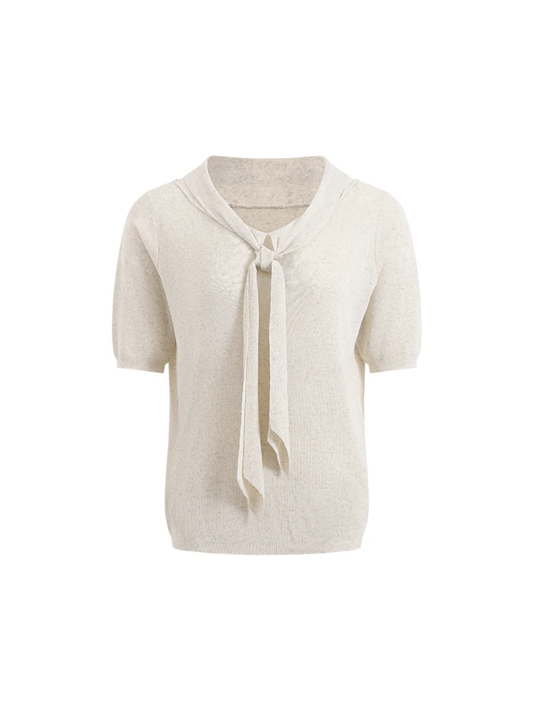 

Non Restrained Lenzing Lyocell Tie Dye Knitwear ort Sve Slim Fit Women's Top Casual Sle V Ne Thin Wear Resistant