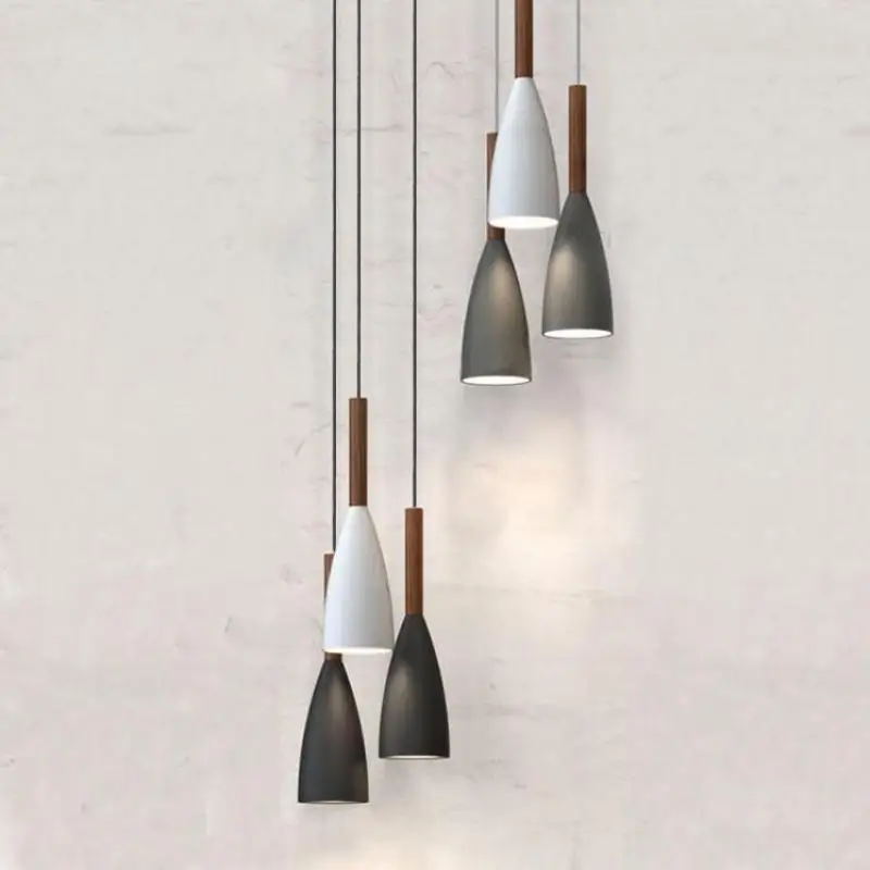 

Bedside Hanging Lights Denmark fish line bedroom Led lamp modern minimalist kitchen restaurant three head E27 Pendant Light