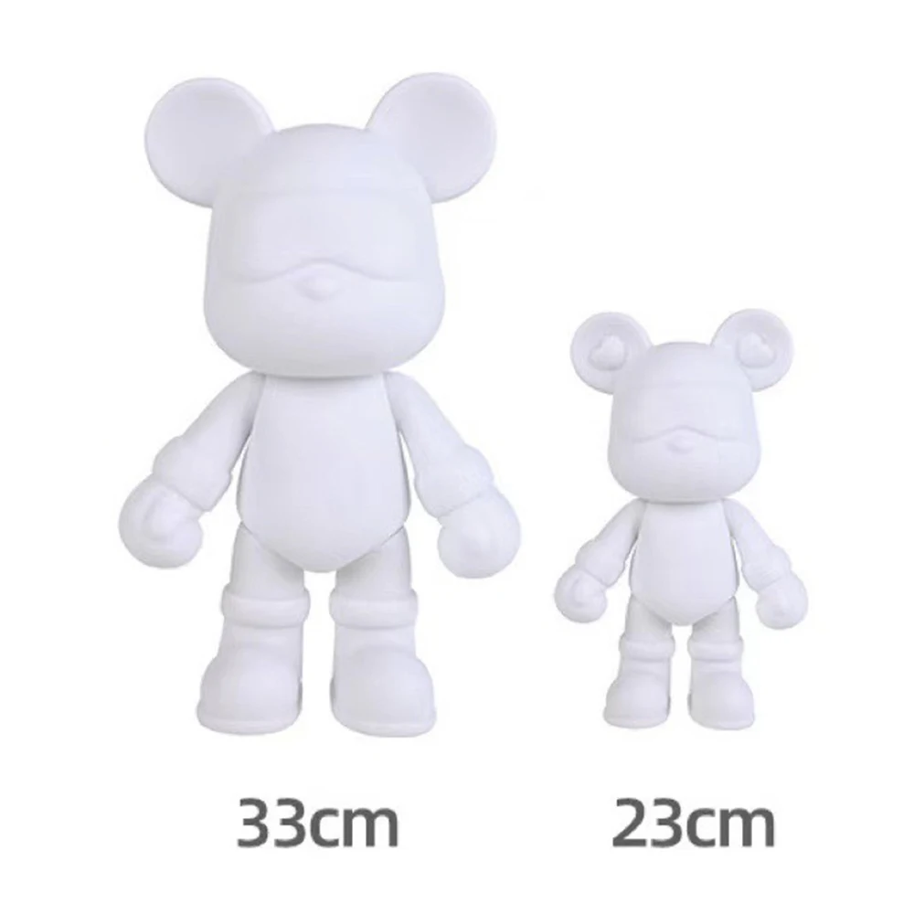 New Arrival Trendy Toys Cool Cool Carton Bear Popobe Bear White Mold for DIY Paint Birthday Brick Christmas Gifts