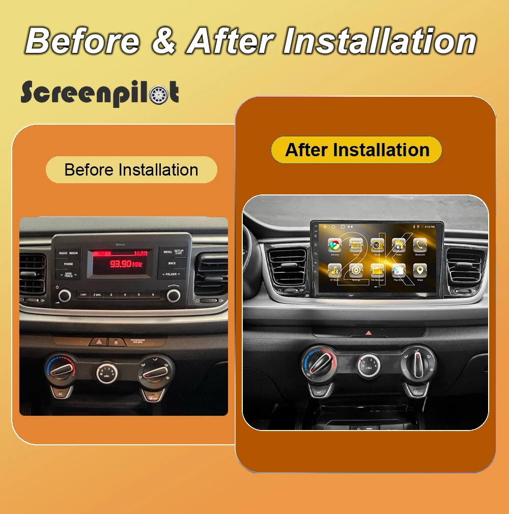 For Kia RIO Stonic YB 2016 2017 2018 2019 2020-2022 Android 16 Stereo Head Unit GPS Carplay Touch Screen 2K QLED wifi 8 Core 5G