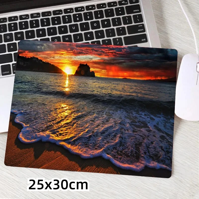 

Beach Waves Palm Landscape New Computer Mouse Pad Lovely Gamer Natural Rubber Anti-slip Art Carpet Office Decoration MousePad