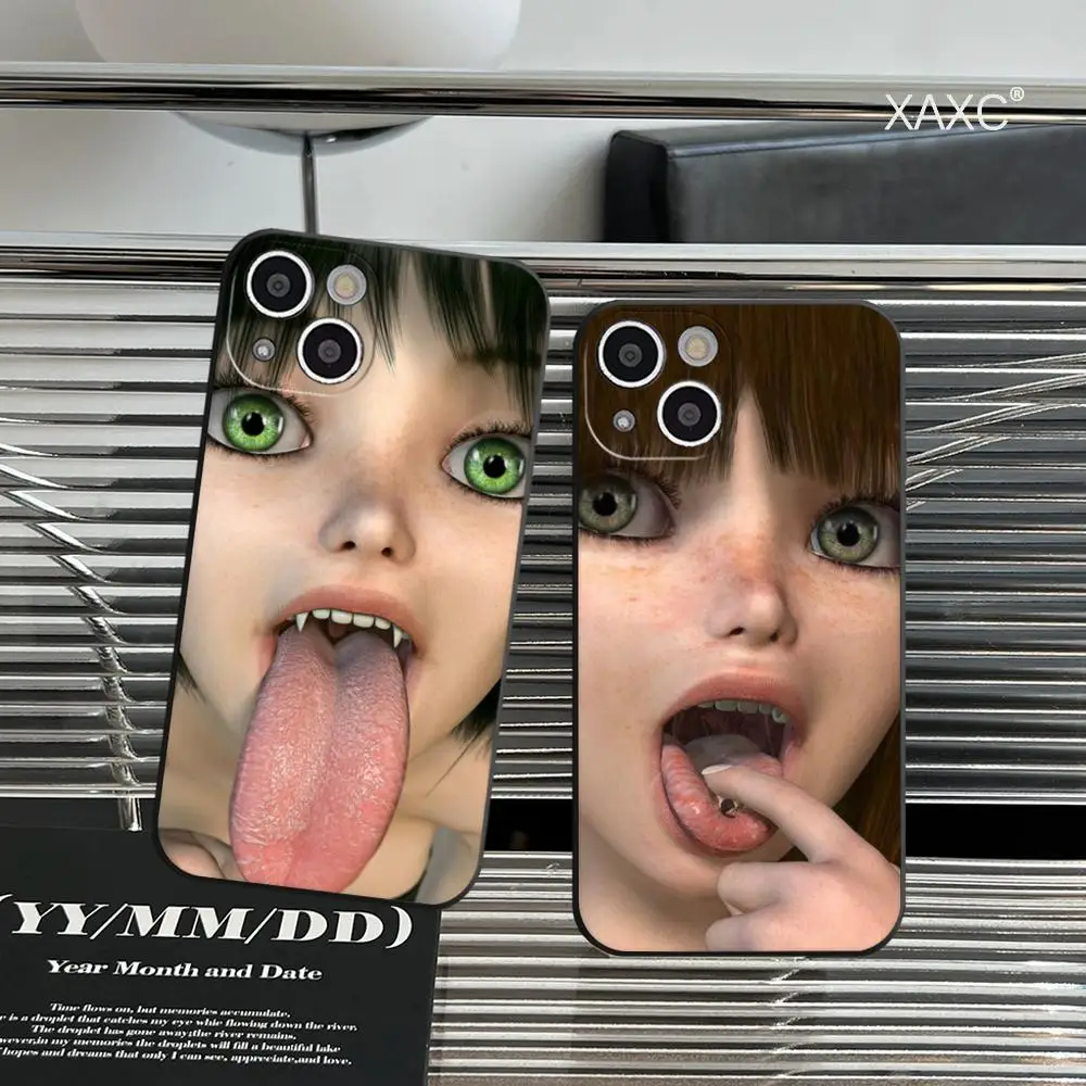 Clmj-funda de teléfono Punk Y2K para Iphone, 15, 14, 12, 11, 13 Pro Max, Mini, X, XR, XS, 7, 8 Max, SE, 2020, suave, esqueleto oscuro