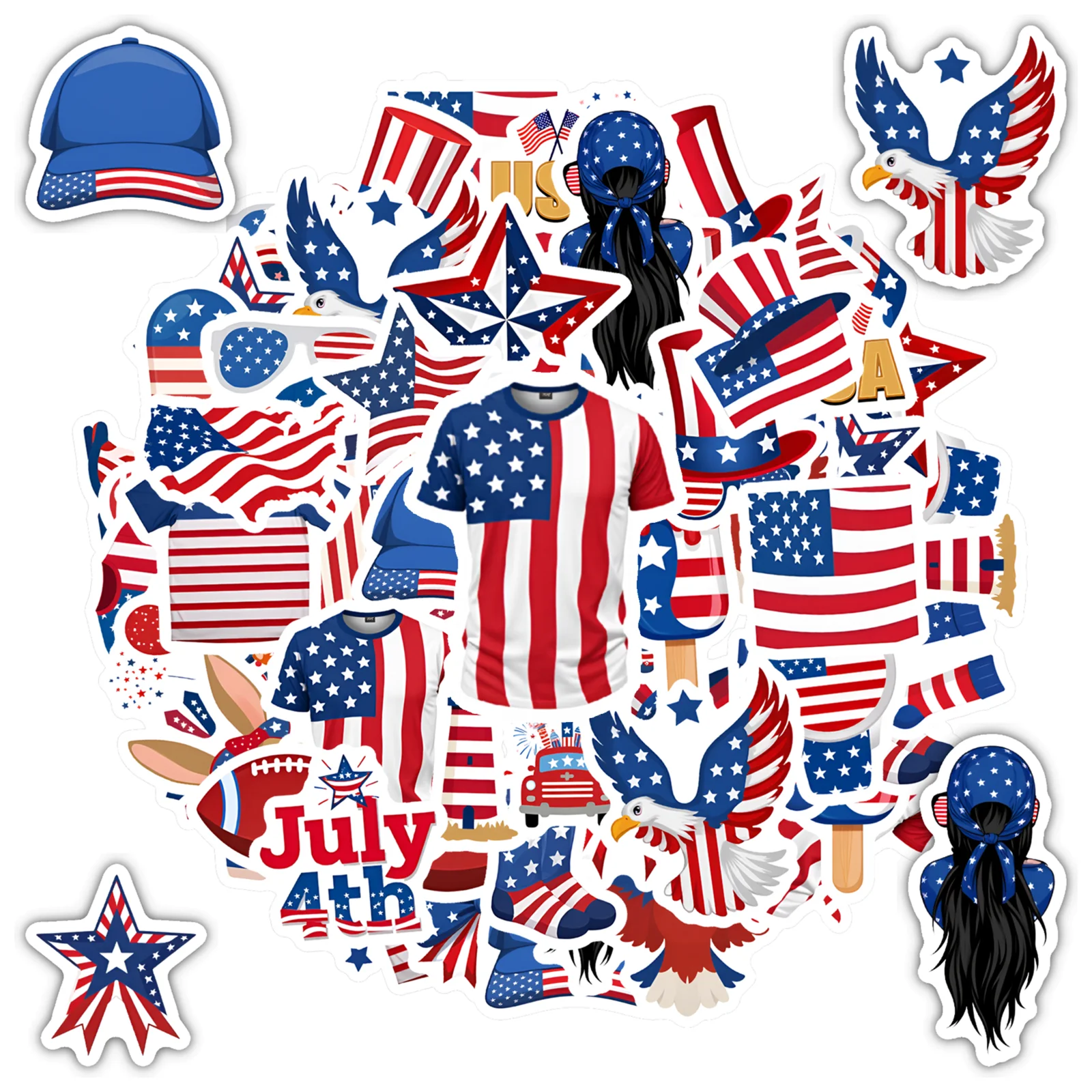 

35 шт.-50 шт. игривые наклейки ко Дню независимости мультфильм американский флаг учитель награды наклейки патриотические наклейки для телефона «сделай сам»