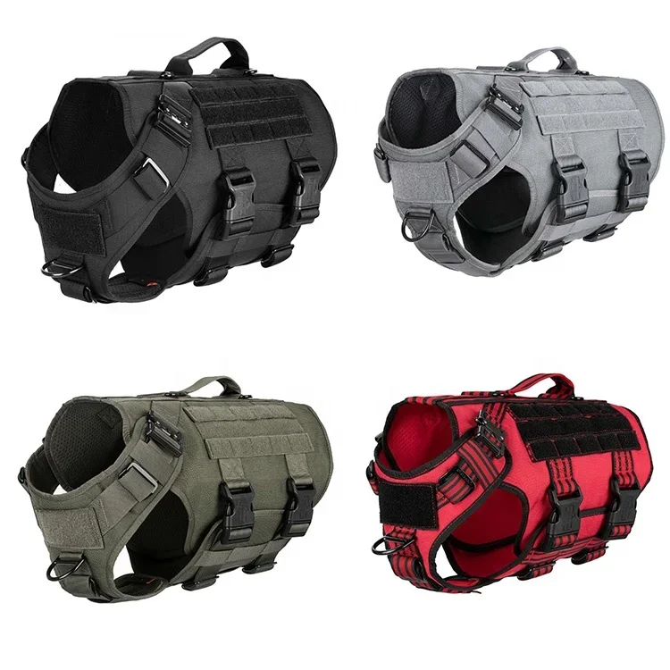 Colorful Working Pet Vest No Pull Tactical Dog Harness With Handle