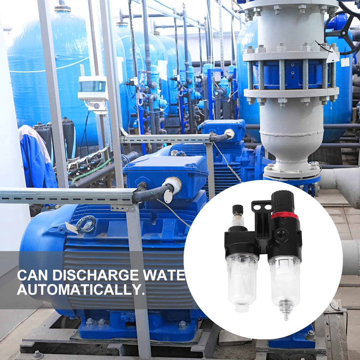 

Water Separator Oil Air Filter Compressor Aluminum Alloy Regulator Pneumatic Tool High Strength Heat Resistant No Leakage Clean