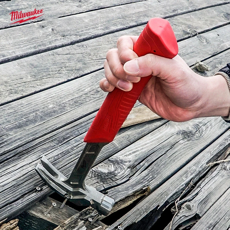

Milwaukee 16/20oz steel bent claw sheep horn hammer smooth surface, woodworking nail hammer manual tool 4932478655/4932478656