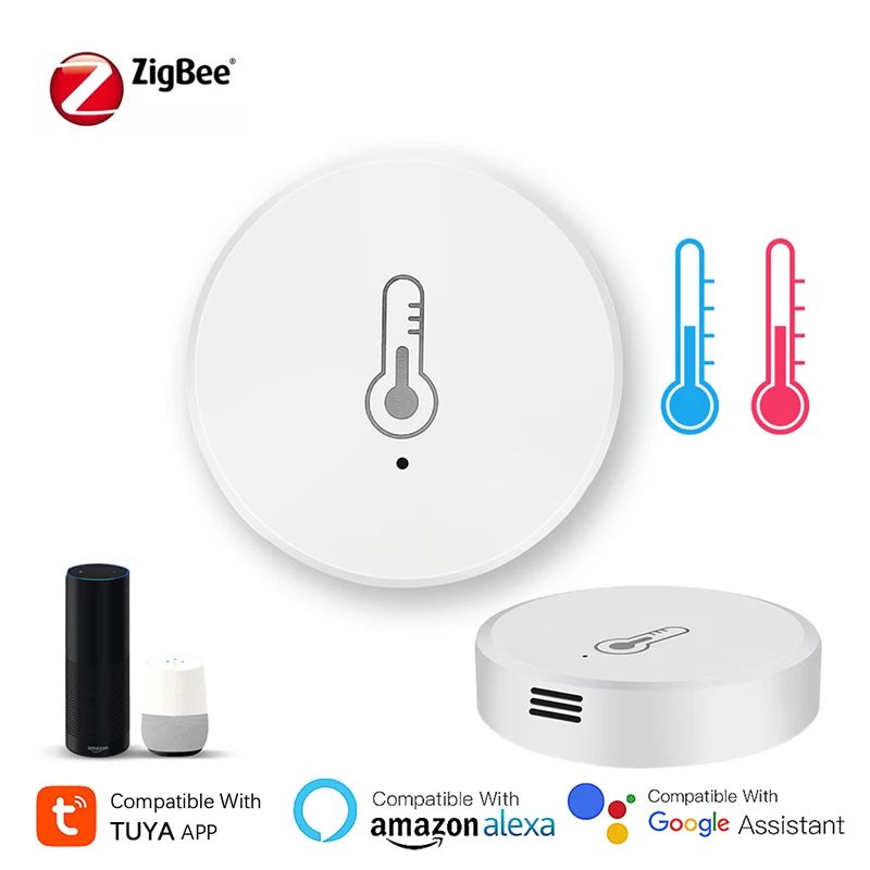 Tuya ZigBee 3.0 온도 습도 센서, 실내 습도계 온도계, 스마트 라이프 어시스턴트, 알렉사 구글 스마트 홈과 함께 작동