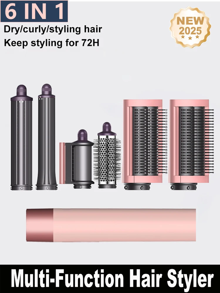 6-in-1 Föhnbürste 220V Negativ-Ionen-Haarstyler-Set Heißluft-Styler für Automatisches Locken Haarstyling-Werkzeuge Bestes Geschenk für Frauen