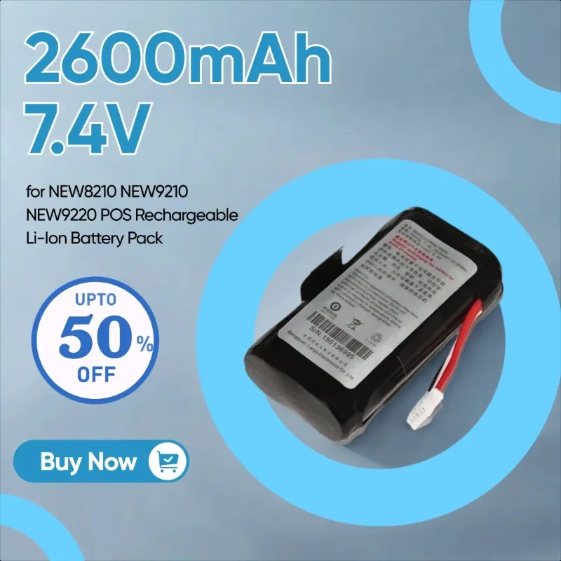 

Сменный аккумулятор высокой емкости 2600 мАч, 7,4 В LARGE18650D для NEW8210 NEW9210 NEW9220 POS, литий-ионный аккумулятор