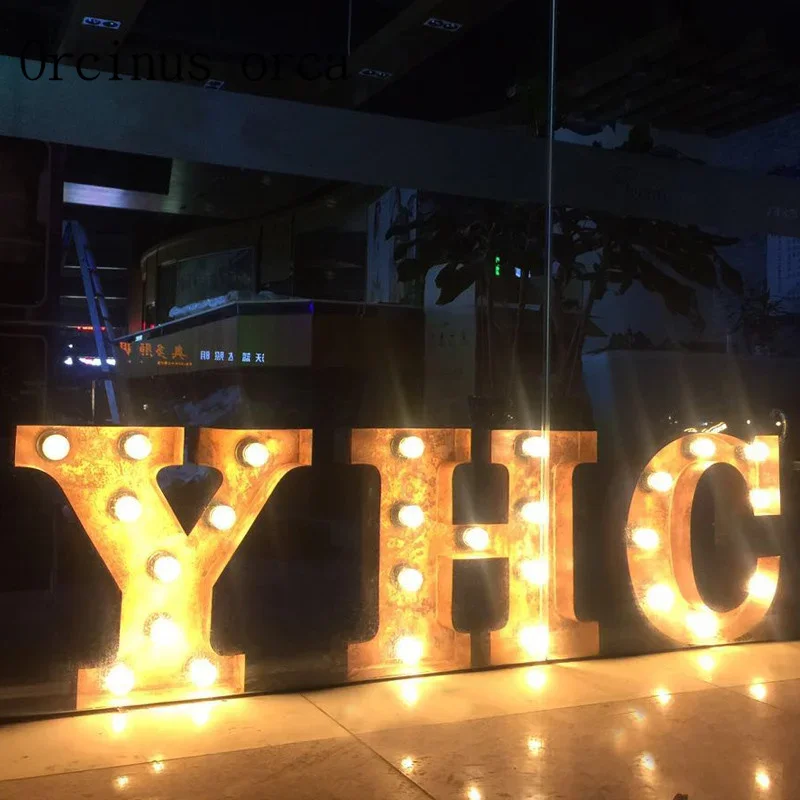 Retro industrial wind letters wall lamps shop signs coffee shops clothing stores interior signs LOGO window lights Postage free