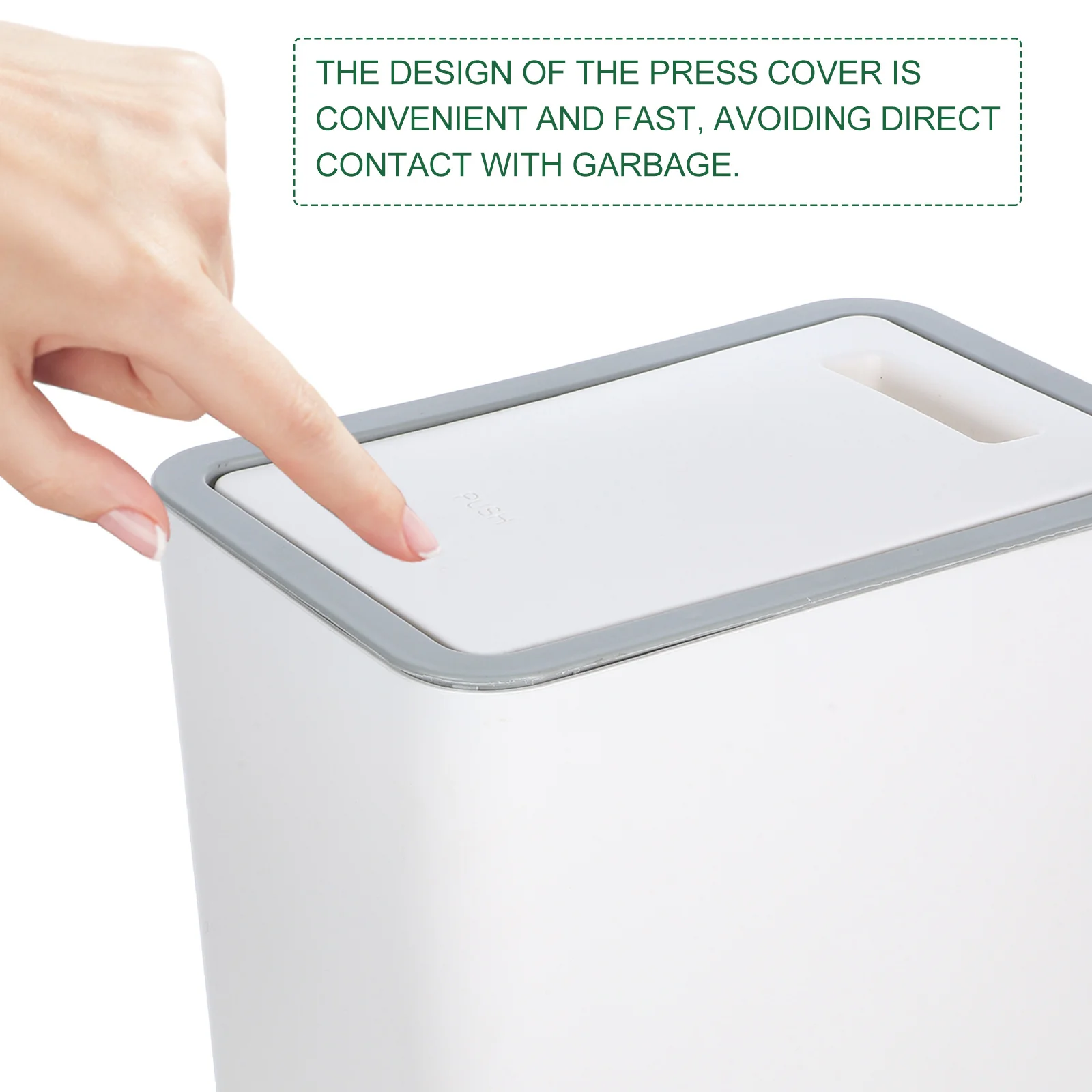 

Press Trash Can Garbage Waste Covered Crack-pressed Plastic Bathroom Trashcan Office Basket Narrow Matte