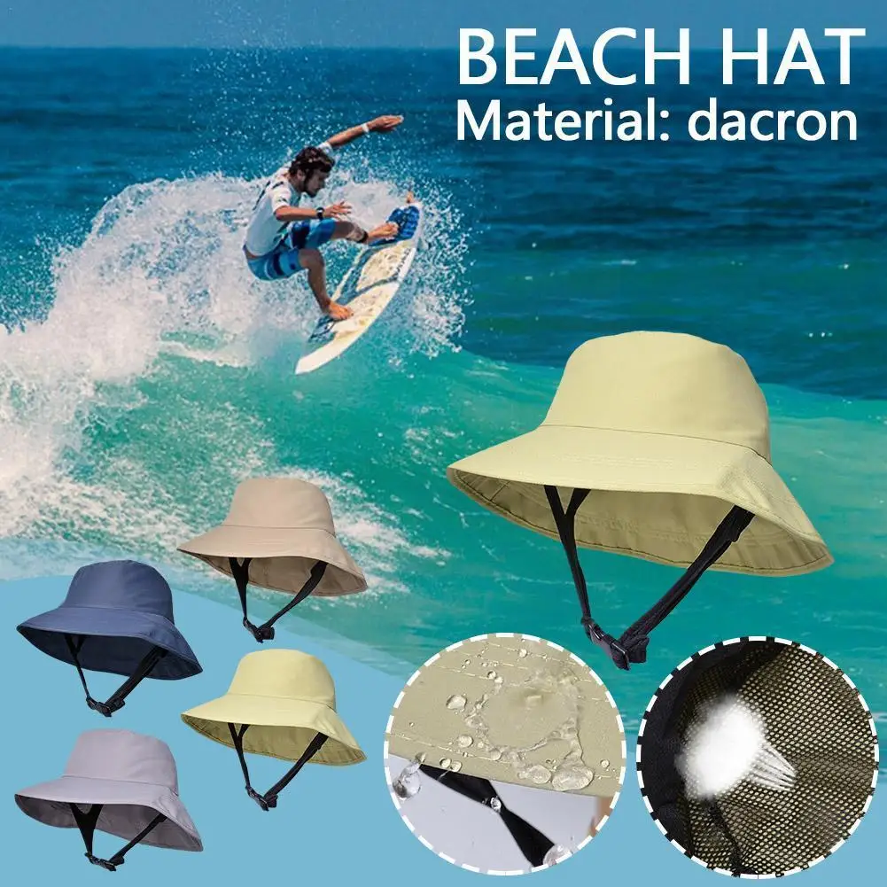 Surf Hat Beach Cap Hat Breathable Waterproof Sun Pvrotection Sunhat for Men Water Sports Kayaking Fishing Boating Summer Ou E5H6