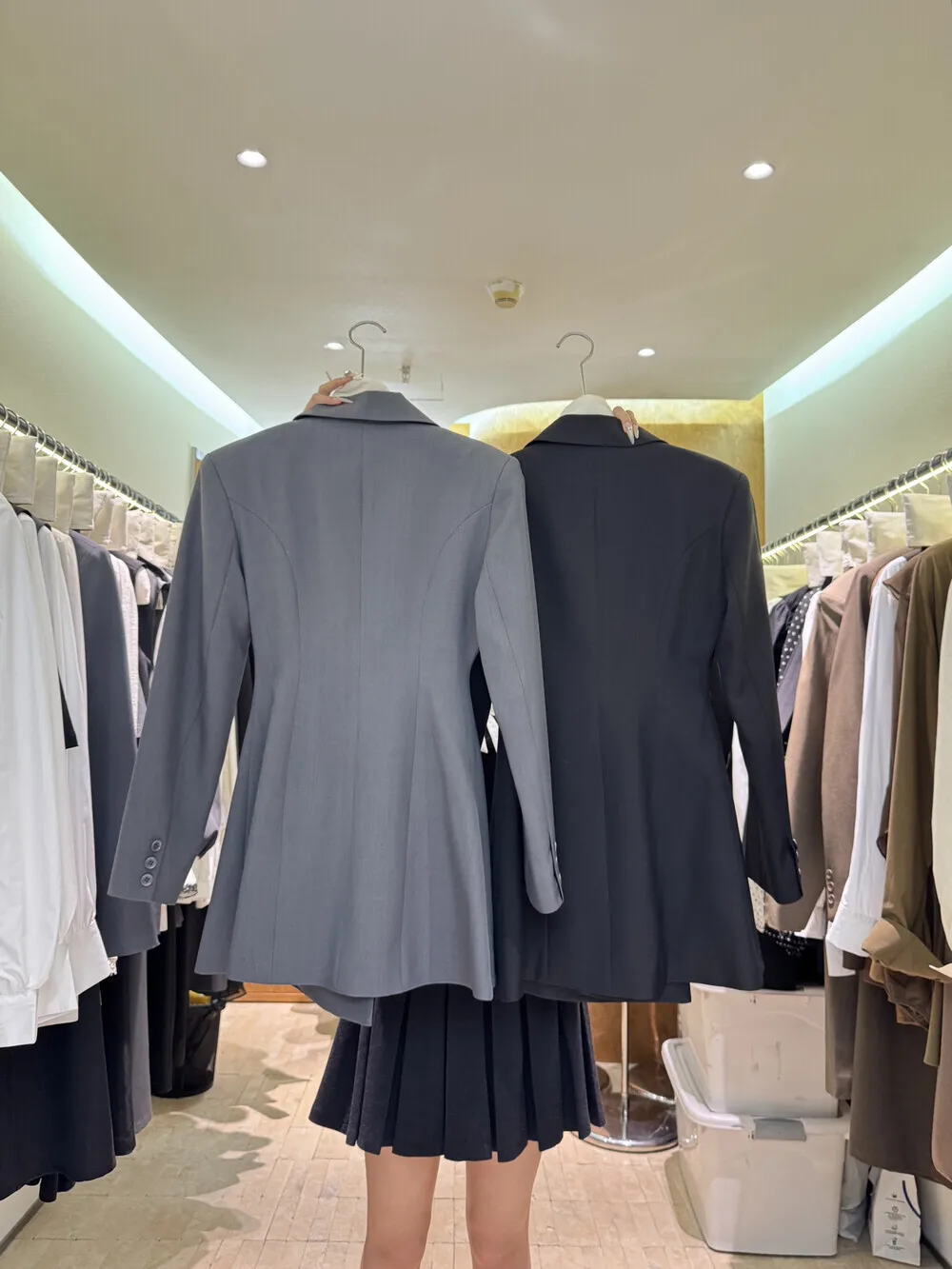 BJTZ Eleganckie damskie sukienki z blezerem do biura dla kobiet, modne nowe jednorzędowe plisowane designerskie damskie marynarki z długim rękawem na rok 2025
