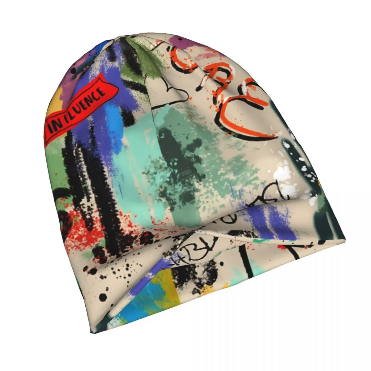 Bonnet Hats Graffiti Art Pattern Men Women's Thin Skullies Beanies Hat Paint In Green Purple Pink Colors Cap Street Caps